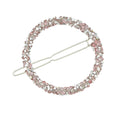 AU Local Hair Accessories Silver Pink Rhinestone Circle Hair Clip for