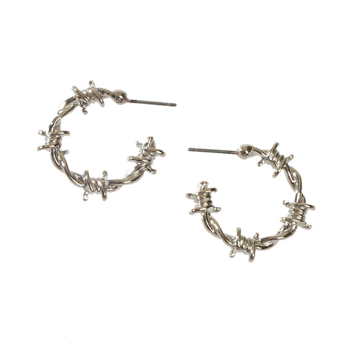 Silver Metal Geometric Small Hoop Earrings Women Accessories Ear Stud