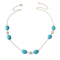 Ethnic Traditional Gold Chain Turquoise Necklace Boho Chic Accessories