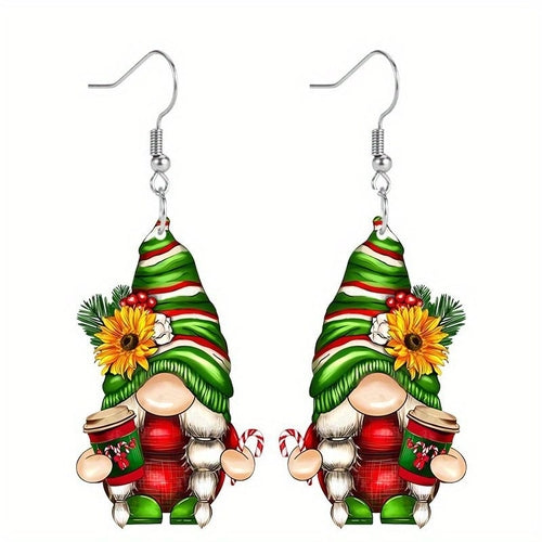 4Pairs Acrylic Earring Set Unique Fun Holiday Fashion Accessories