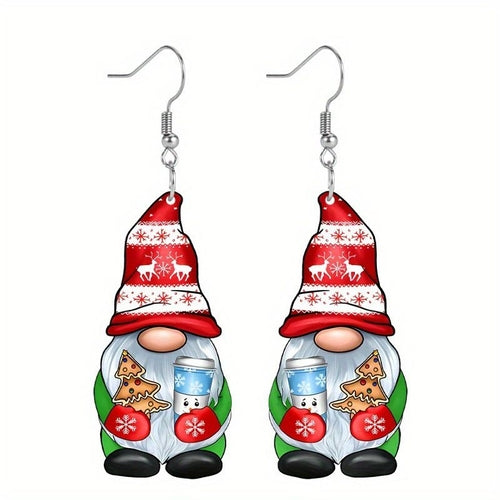 4Pairs Acrylic Earring Set Unique Fun Holiday Fashion Accessories