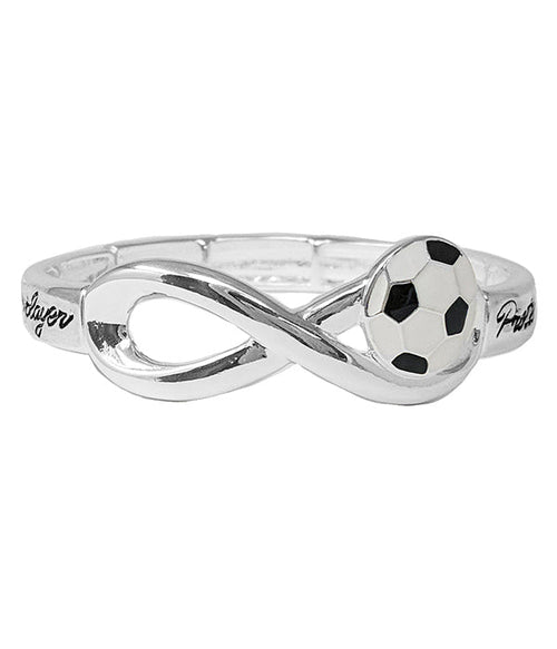 SPORT THEME STRETCH BRACELET - PROTECT THIS PLAYER - SOCCER